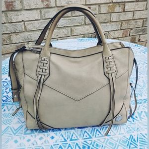 👍 Leather! Western Style Vince Camuto Cream Convertible Satchel Handbag